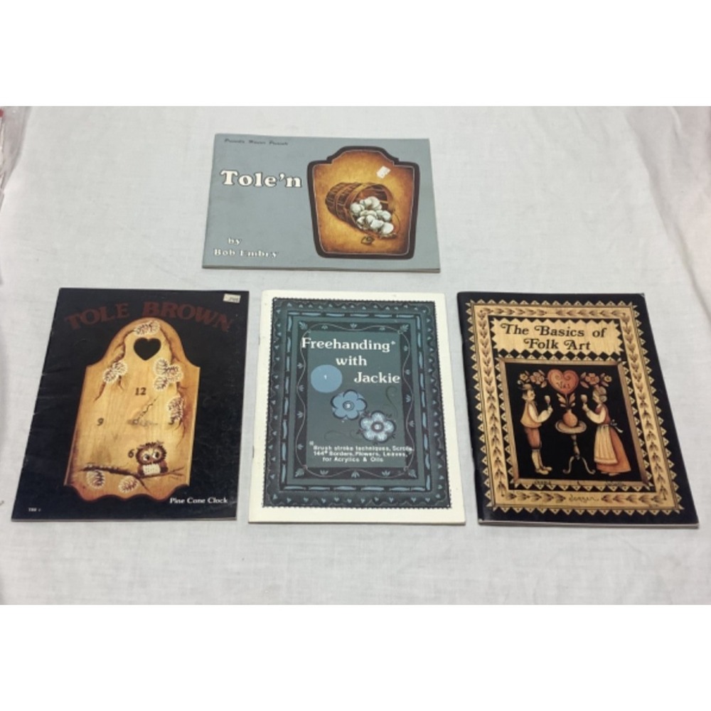 TOLE / DECORATIVE Painting Instruction Book lot of 4 Vintage
